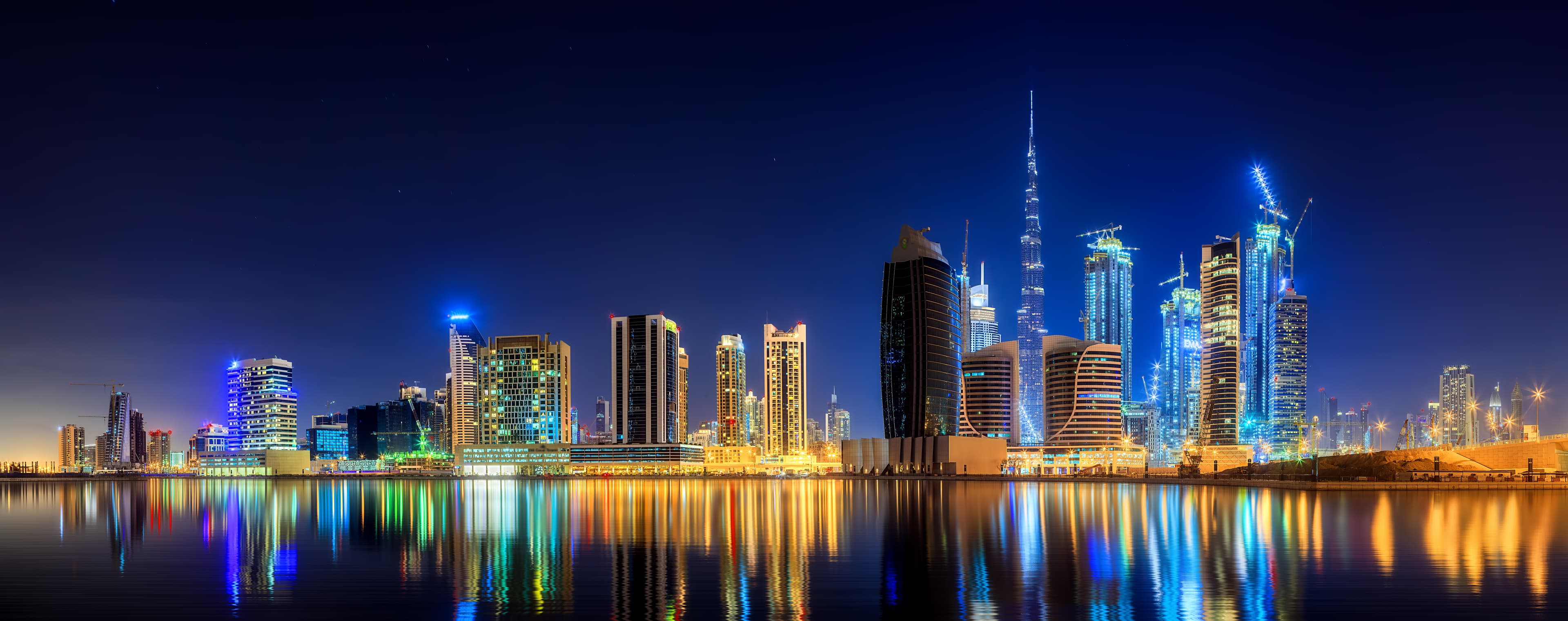 Dubai panoramic view in the night